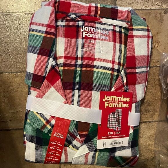 NWT Mens Plaid flannel Holiday Pajamas Sz 2XB - Picture 3 of 4
